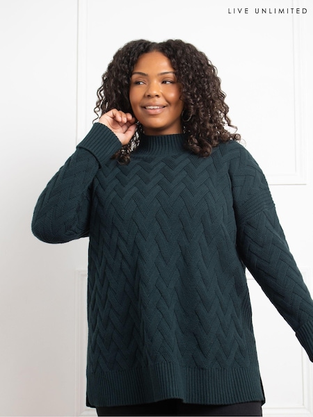 Live Unlimited Green Textured Knit Jumper (AU8932) | €56