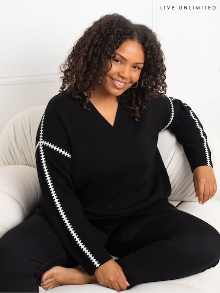 Live Unlimited Contrast Stitch Jumper (AU8945) | 464 LEI