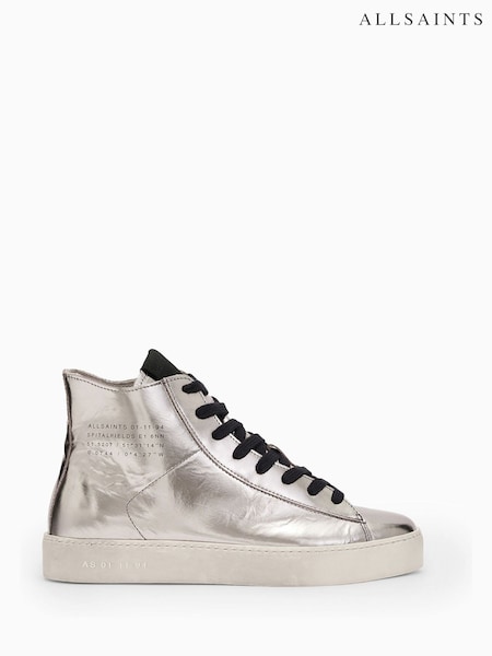 AllSaints Silver Tana Met High Top trainers (AU8974) | €178