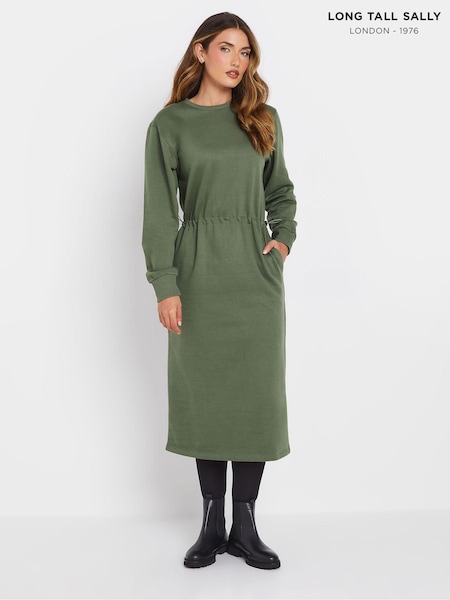 Long Tall Sally Green Sweat Midi Dress (AU8985) | €21