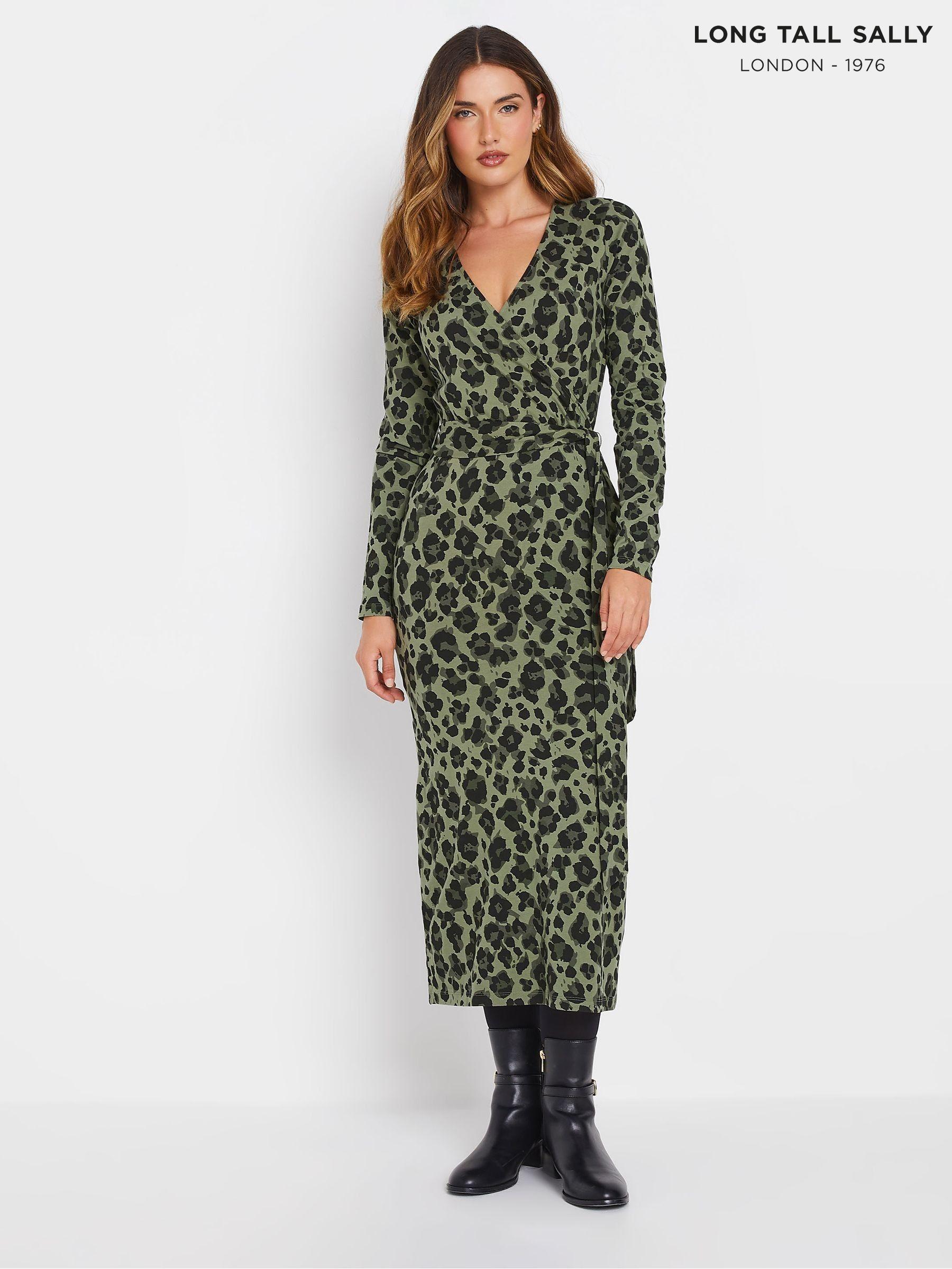 Next green leopard print dress discount