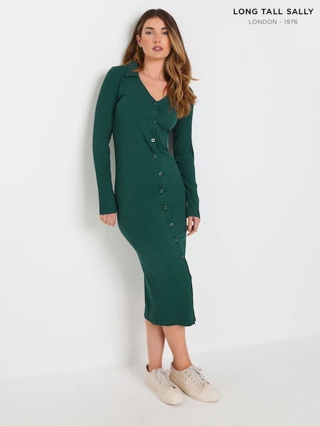 Long Tall Sally Green Collar Button Through Dress (AU9008) | €19
