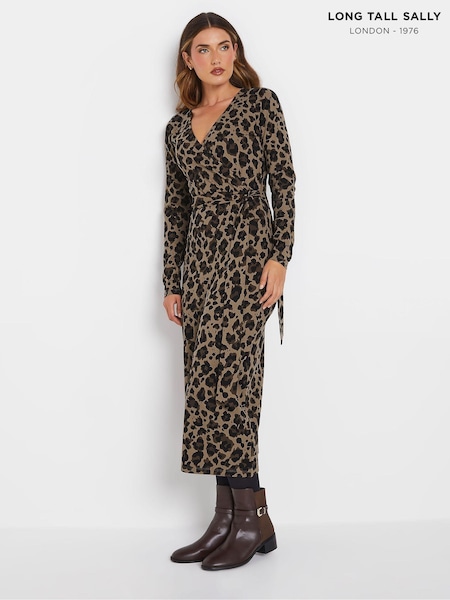 Long Tall Sally Animal Wrap Midi Dress (AU9011) | 61 €