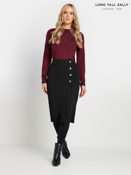 Long Tall Sally Black Side Wrap Tailored Skirt (AU9025) | €47
