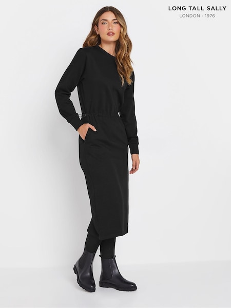 Long Tall Sally Black Sweatshirt Midi Dress (AU9037) | €50