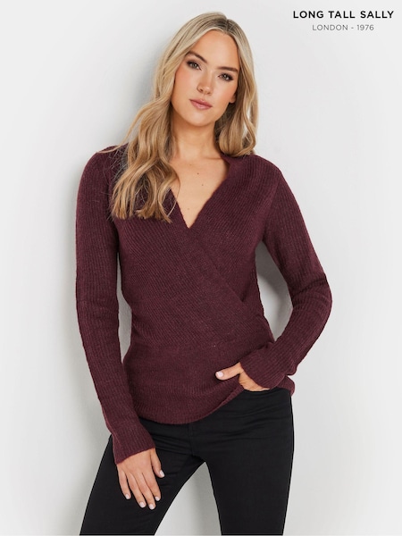 Long Tall Sally Red Wrap Top (AU9041) | €48