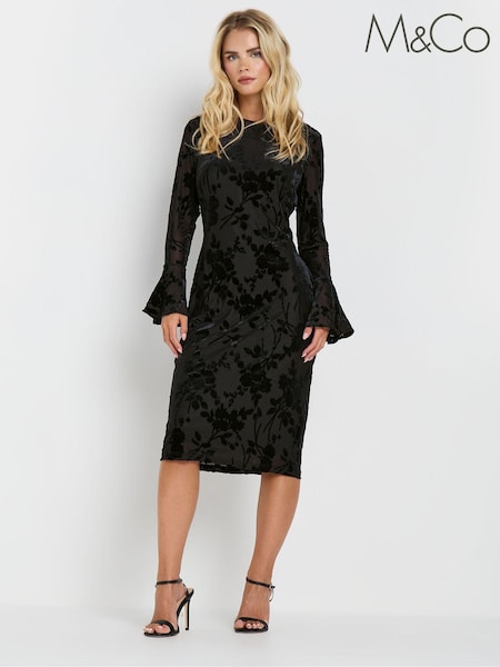 M&Co Petite Floral Burn Out Velour Dress (AU9099) | €74