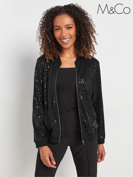 M&Co Sequin Bomber Jacket (AU9105) | 193 LEI