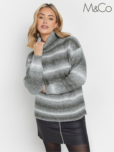 M&Co Grey Ombre Turtle Neck Jumper (AU9109) | €50