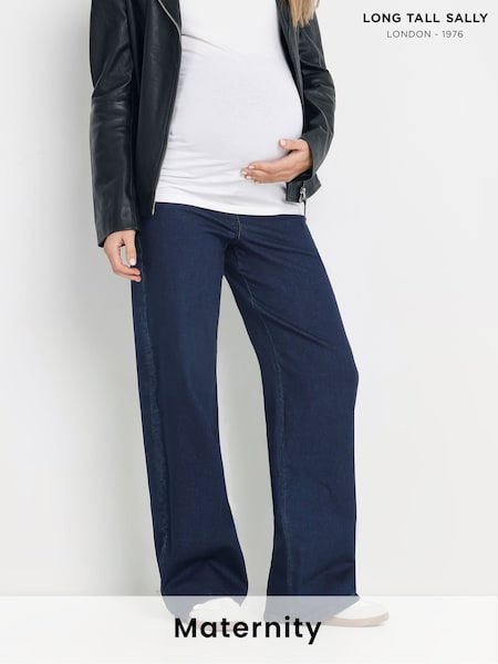 Long Tall Sally Blue Maternity Wide Leg Jeans (AU9115) | €67