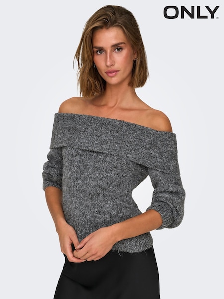 ONLY Long Sleeve Bardot Knitted Fluffy Jumper (AU9211) | 29 €