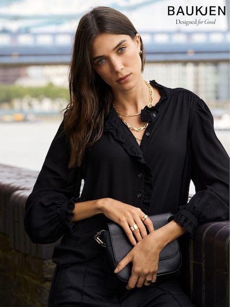 Baukjen Black Roxy Sheer Pintuck Blouse (AU9274) | 99 €