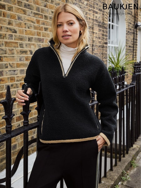 Baukjen Shelly Quarter Zip Recycled Black Fleece (AU9276) | €213
