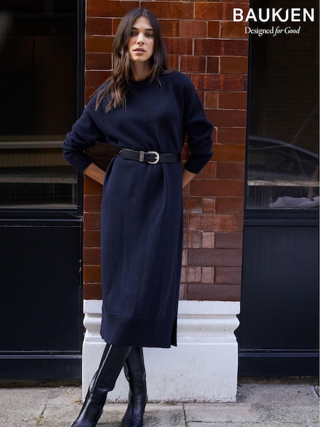 Baukjen Blue Moll Wool Blend Knitted Dress (AU9287) | ‏900‏₪