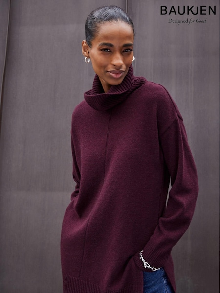 Baukjen Red Asher Wool Blend Turtleneck Jumper (AU9301) | 664 LEI