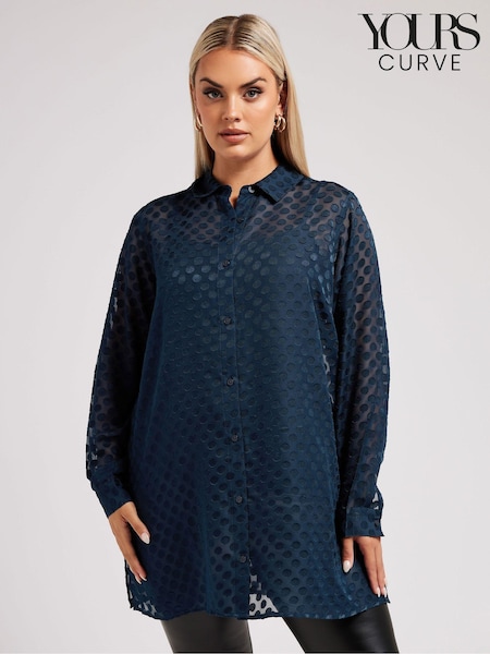 Yours Curve London Spot Burnout Shirt (AU9333) | €61