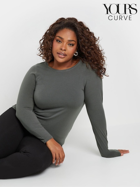 Yours Curve Grey Thermal Heat Long Sleeve Top (AU9335) | €34