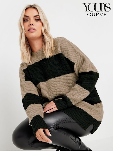 Yours Curve Black Colourblock Jumper (AU9359) | €39