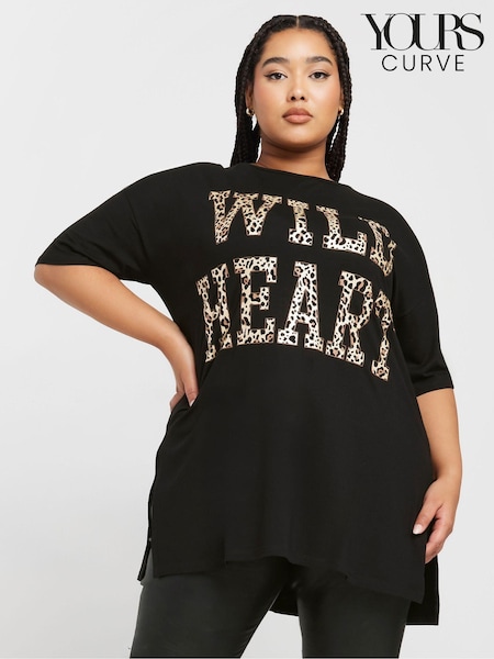Yours Curve Black Oversize Drop Shoulder Top (AU9383) | €28