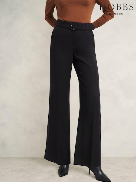 Hobbs Black Petite Drew Wide Trousers (AU9431) | €152