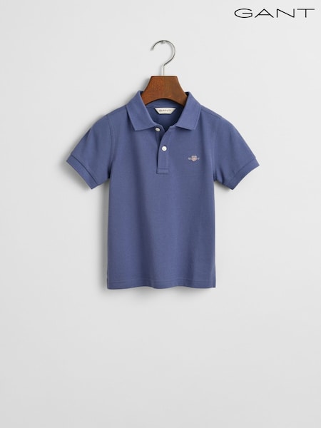 GANT Navy Kids Shield Logo Pique Polo Shirt (AU9457) | €64