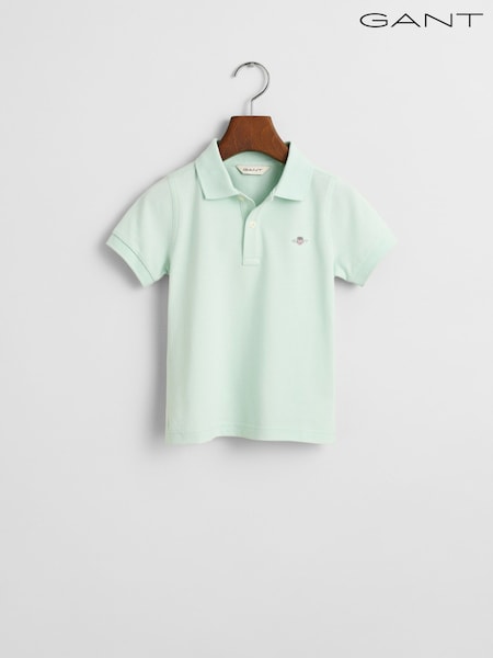 GANT Mint Green Kids Shield Logo Pique Polo Shirt (AU9458) | €64