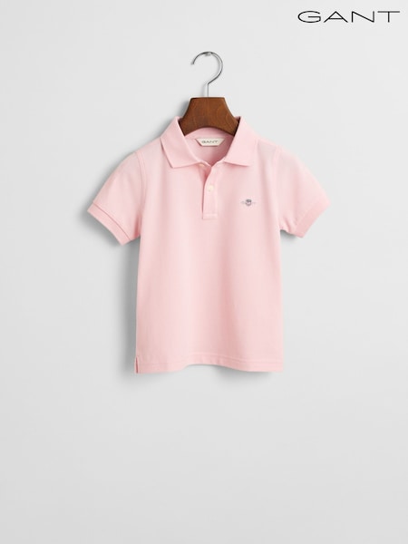 GANT Light Pink Kids Shield Logo Pique Polo Shirt (AU9460) | €64