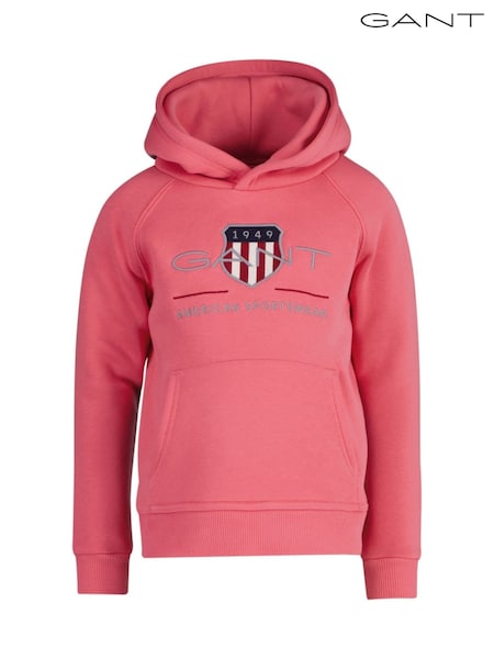 GANT Pink Kids Shield Logo Hoodie (AU9474) | €92