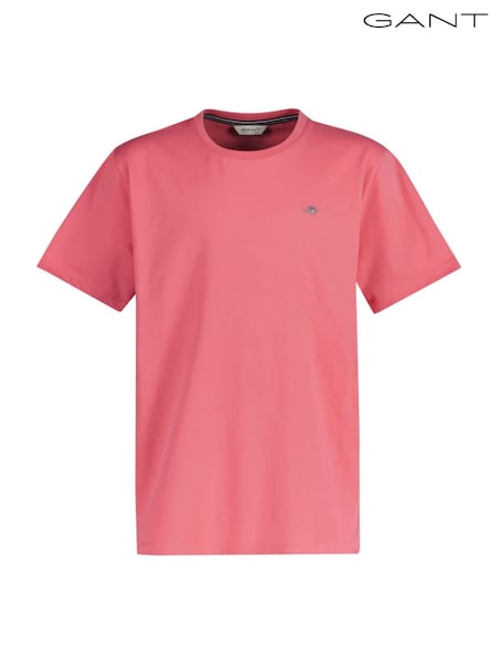 Dunkelrosa - GANT Kids Shield Crew Neck Cotton T-Shirt (AU9490) | 38 €