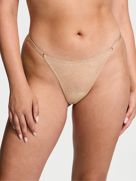 Victoria's Secret Praline Nude G String Rose Lace Knickers (AU9553) | €22