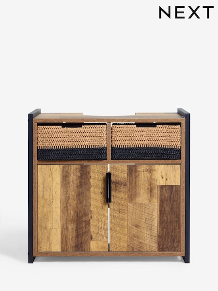 Natural Bronx Woven Basket Under Sink Storage Cabinet (AU9588) | €218