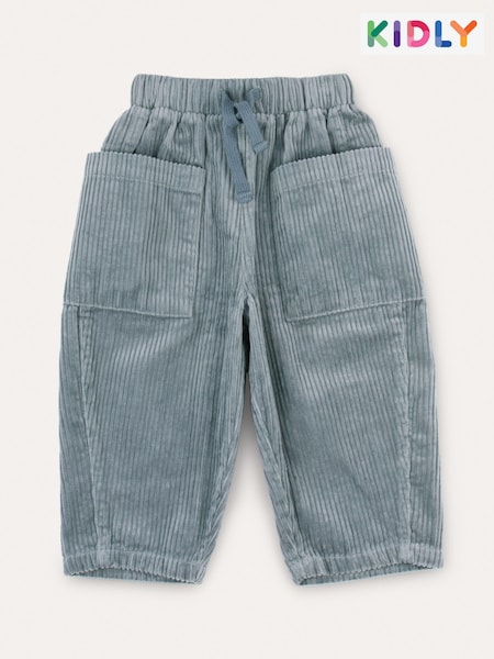 Azul - KIDLY 100% Cotton Corduroy Trousers (AU9627) | 37 €