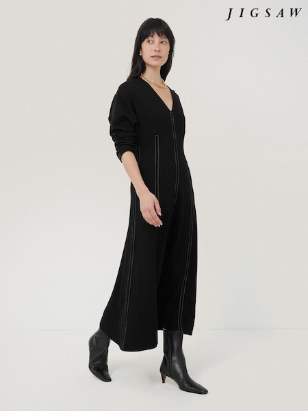 Jigsaw Black Batwing Stitched Dress (AU9664) | €126