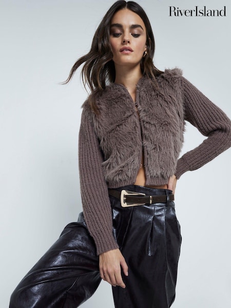 River Island Faux Fur Cardigan (AU9668) | € 27
