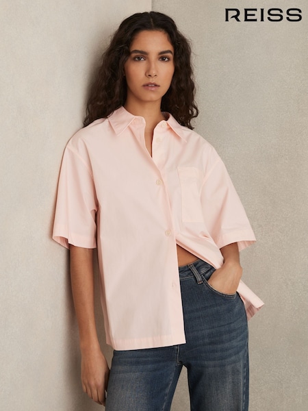 Reiss Coral Jordan Cotton Short-Sleeve Shirt (AU9695) | €150