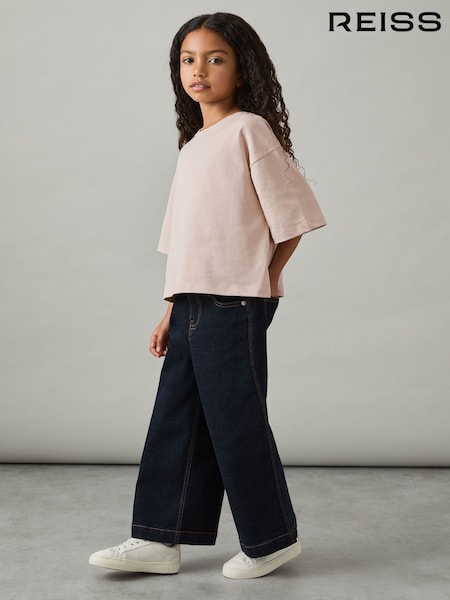 Reiss Blush Cassy Oversized Cotton Crew-Neck T-Shirt (AU9711) | €20