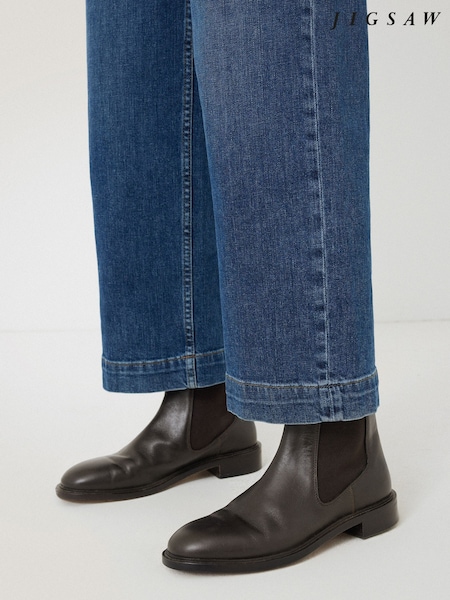 Jigsaw Brown Pembridge Leather Chelsea Boots (AU9717) | AED509
