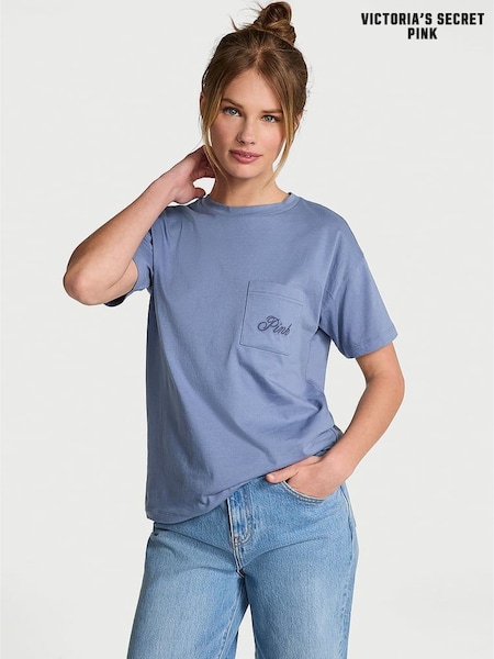 Victoria's Secret PINK Dusty Iris Blue Cotton Pyjama T-Shirt (AU9739) | €29
