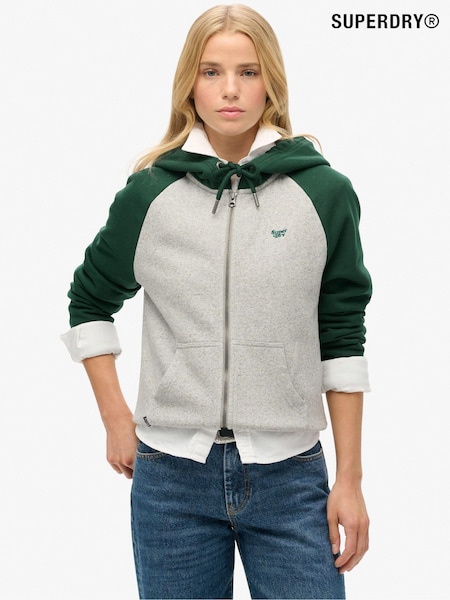 Superdry Green Essential Baseball Zip Hoodie (AU9838) | €80