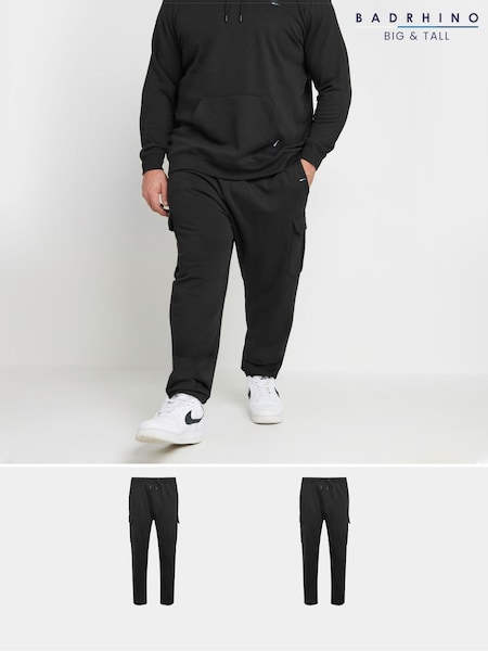 Черный - BadRhino Big & Tall Cargo Joggers 2 Packs (AU9986) | €76