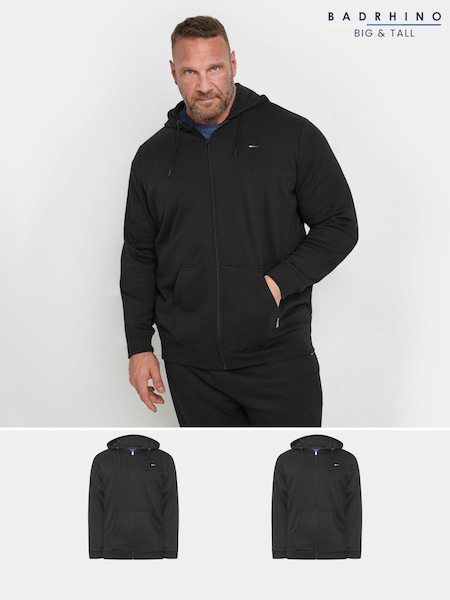 BadRhino Big & Tall Black Black Zip Up Hoodies 2 Pack (AU9987) | €81