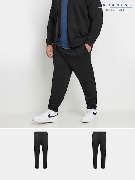 BadRhino Big & Tall Black Jersey Core Joggers 2 Pack (AU9996) | €65