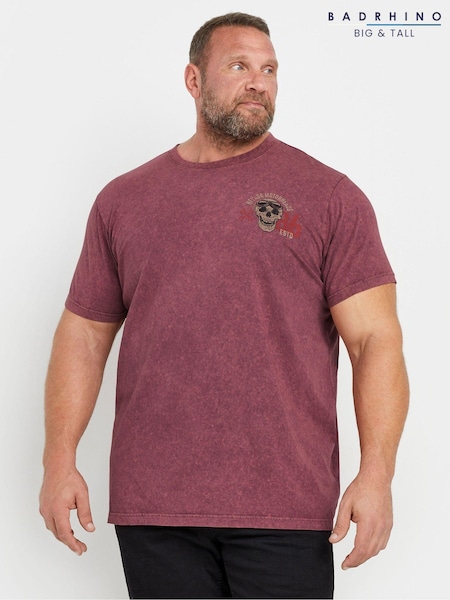 BadRhino Big & Tall Red Legendary Warriors Print 100% Cotton T-Shirt (AV0003) | 119 QAR