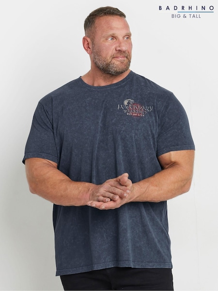 BadRhino Big & Tall Navy Blue Legendary Warriors Print 100% Cotton T-Shirt (AV0004) | € 37