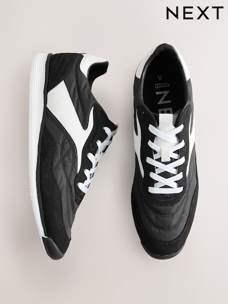 Black Forever Comfort® Slim Panel Detail Lace-Up Trainers (AV0008) | €57