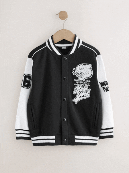 Černá/bílá - Graphic Potisk Bomber Bunda (3-16let) (AV0036) | 901 Kč - 1 189 Kč