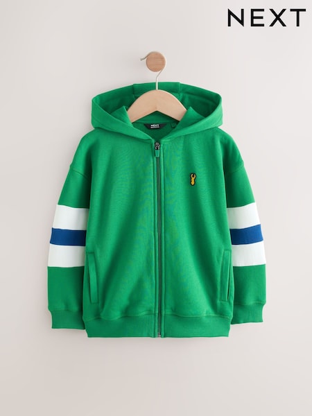 Green/White Colourblock Zip Through Hoodie (3-16yrs) (AV0045) | ₪71 - ₪92