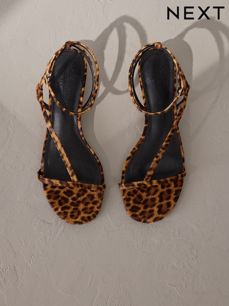 Leopard Print Leather Signature Strappy Toe Thong Sandals (AV0093) | €98.50