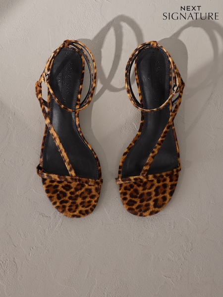 Kůže s leopardím vzorem - Signature páskové Sandály (AV0093) | 2 175 Kč