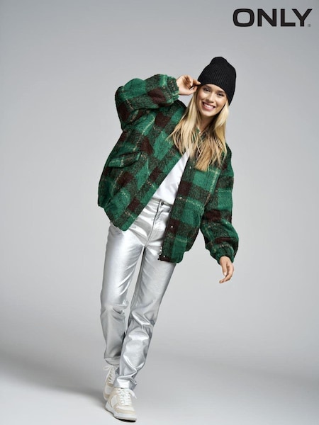 ONLY Metallic Metallic Faux Leather Straight Leg Trousers (AV0305) | €34